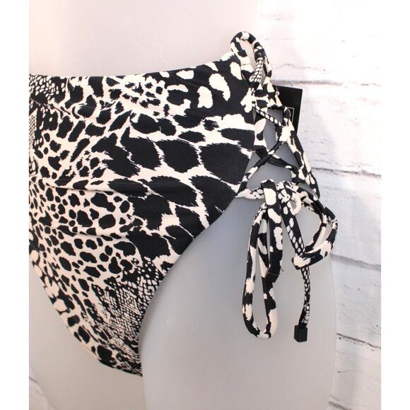 Bar III Women's Printed High-Waisted Lace-Up Bottoms Size Small NWT - Picture 4 of 5